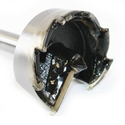 2-1/8" Carbide Tipped Spur Bit - 1/2" Shank with 3/8" Hex End - W03