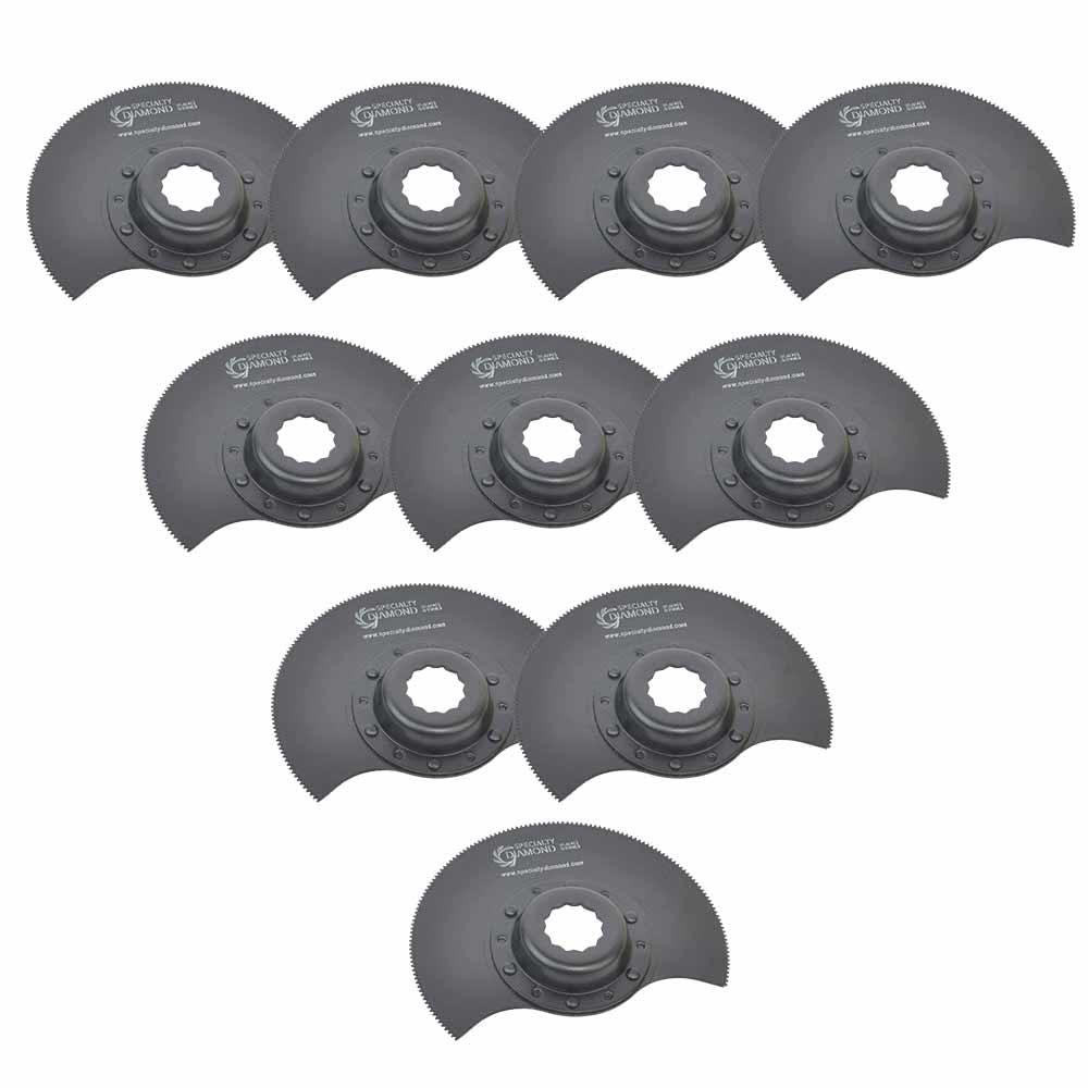 80mm Semi Round Bi-Metal Blade, 8mm Offset Mount for a Perfect Flush Cut  Fits Fein Multimaster, Rockwell, Sonicrafter, Makita  / 10pk
 - W03