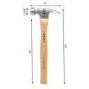 14 Oz Tiger Titanium Hammer With Straight Hickory Handle