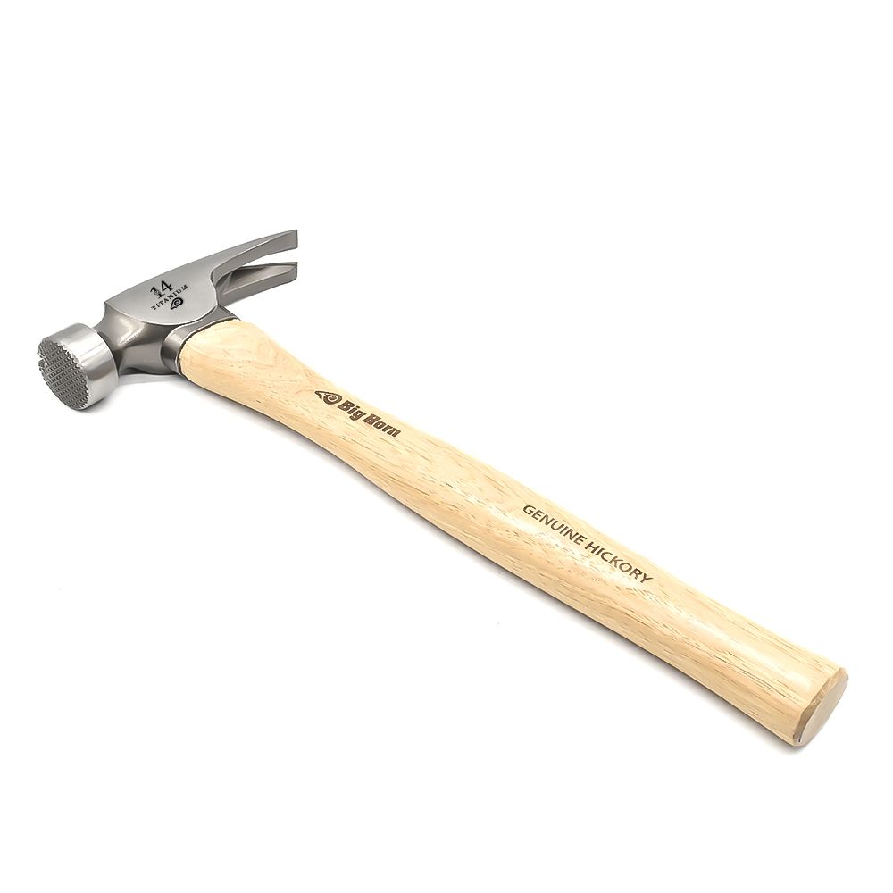 14 Oz Tiger Titanium Hammer With Straight Hickory Handle