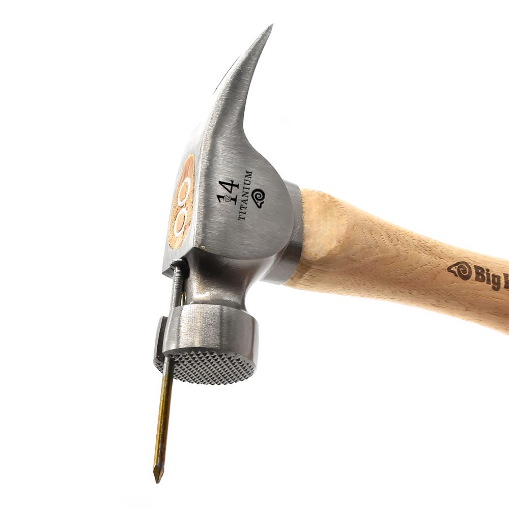 14 Oz Tiger Titanium Hammer With Straight Hickory Handle