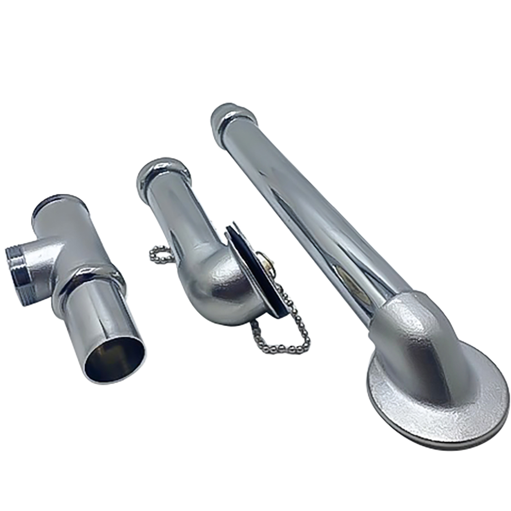 22 Gauge Chrome Plated 1-3/8" Waste & Overflow with Chain & Plug - W05