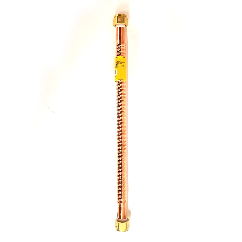 197-T  7/8" x 18" Flexible Corrugated Copper Water Heater Connector - 3/4" FIP x 3/4" FIP - W02