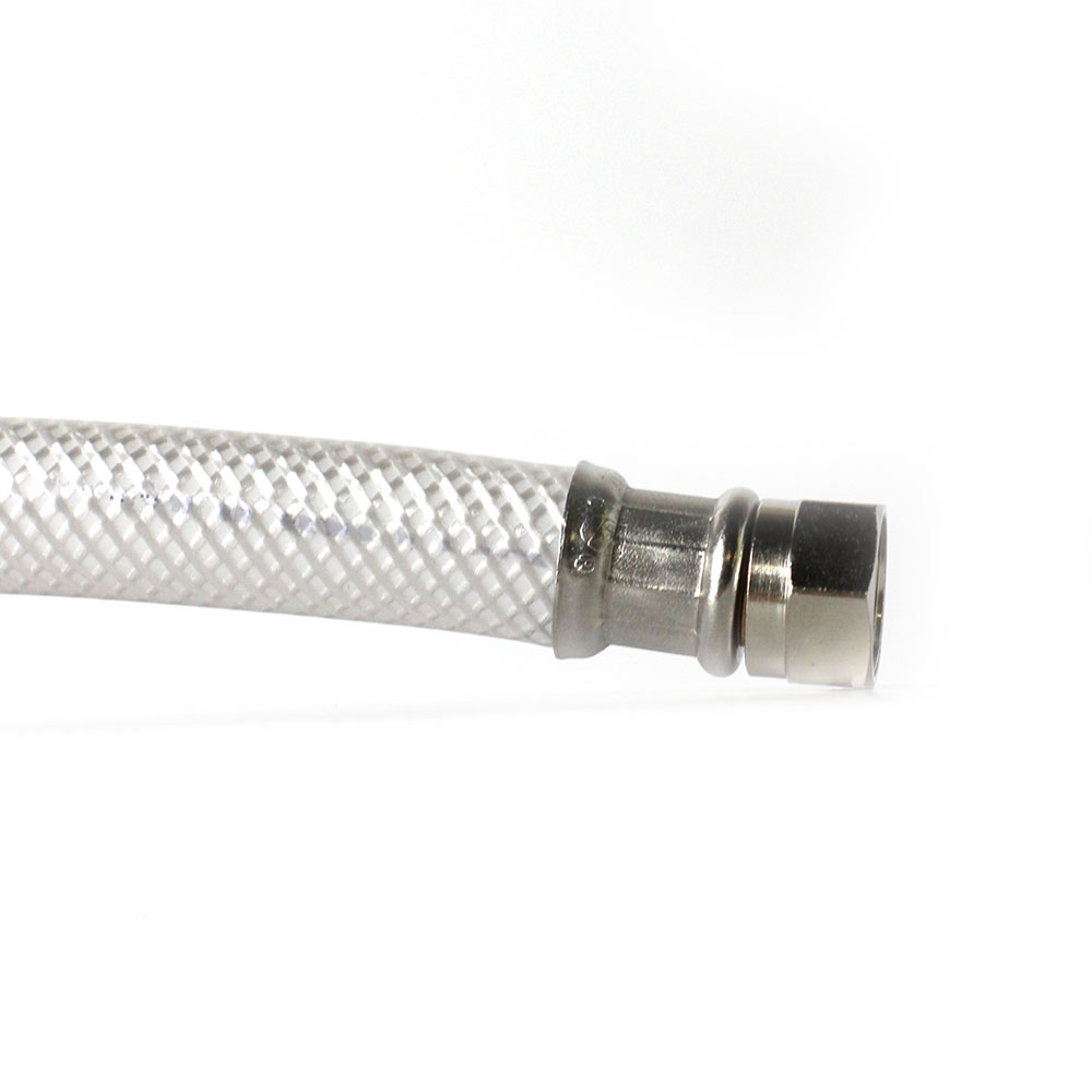 449-T 3/8" Comp x 7/8" Ballcock Flexible Braided PVC 16" Long Toilet Tank Riser - W02
