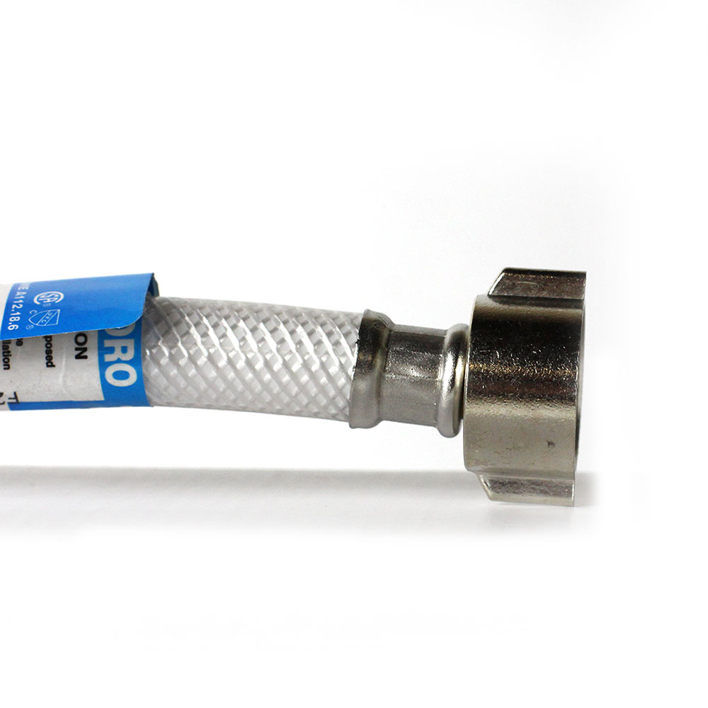 449-T 3/8" Comp x 7/8" Ballcock Flexible Braided PVC 16" Long Toilet Tank Riser - W03