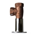 455-T 1/2" FIP Brass Angle Gas Valve, Floor Plate and 3" Key in Chrome - W02