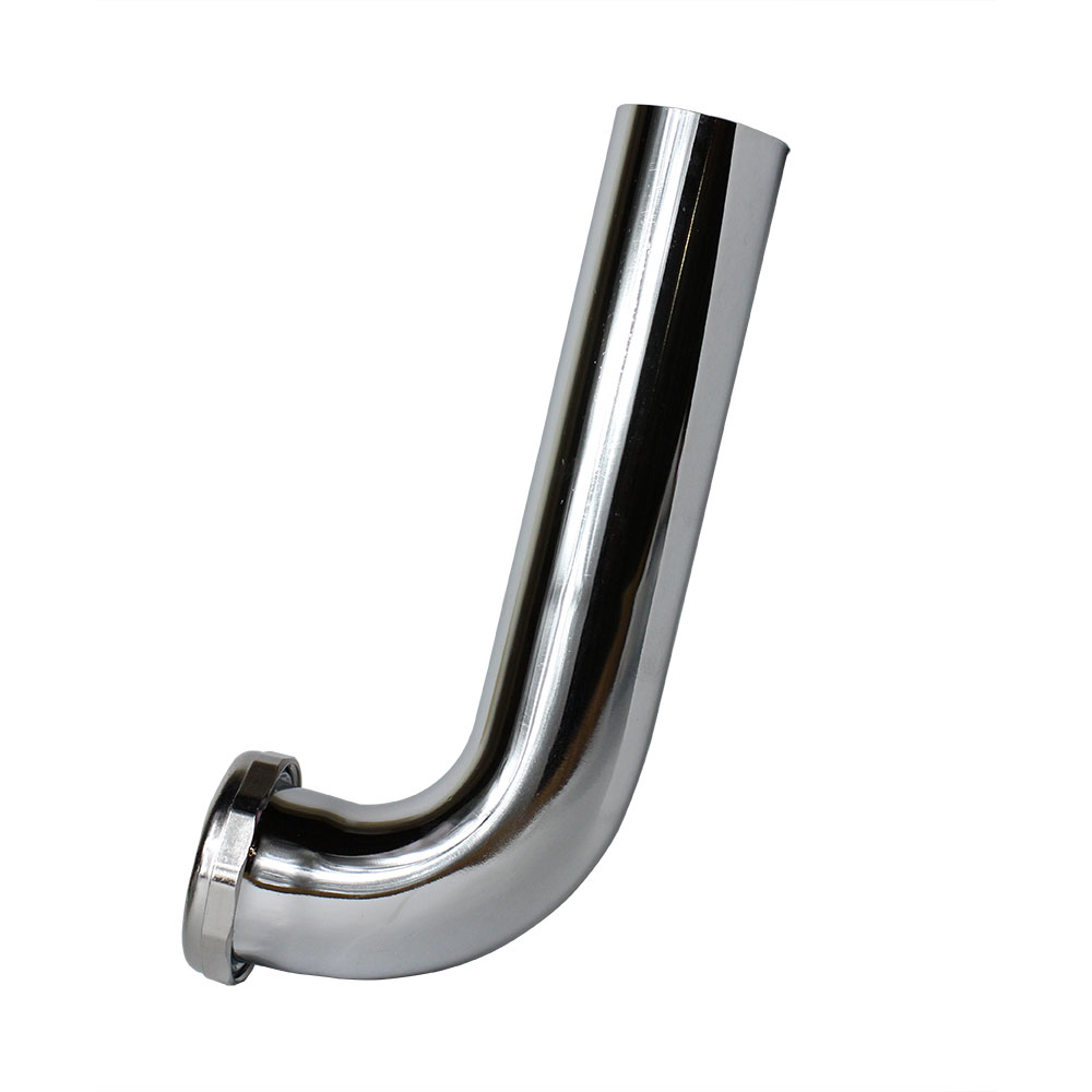 634-T 1-1/2" X 7" Chrome Plated Brass Tubular Waste Bend with Nut - 22 Gauge - W02