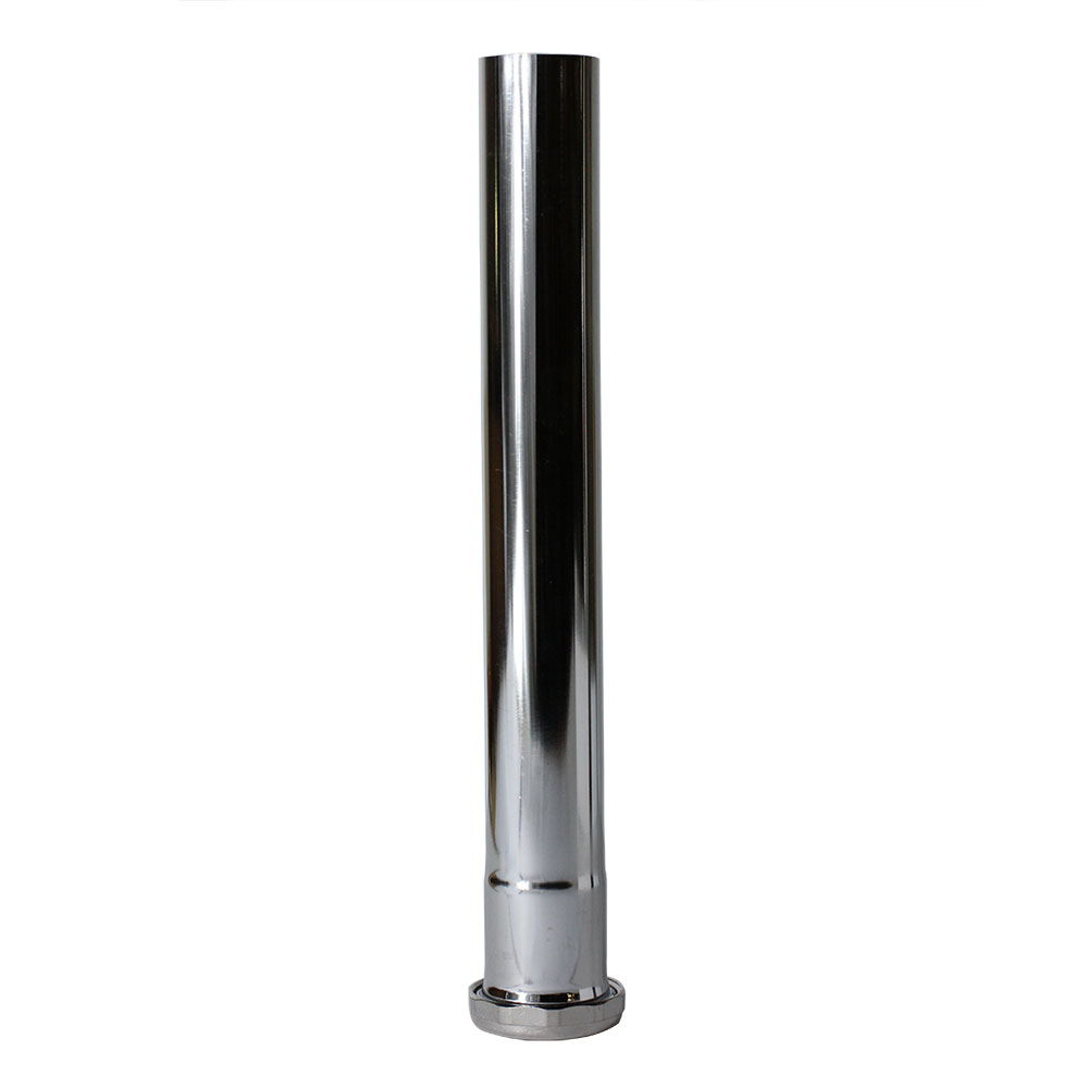 639-T 1-1/2" x 12" Chrome Plated Brass Tubular Extension Tube with Nut - 22 Gauge (7711073) - W02
