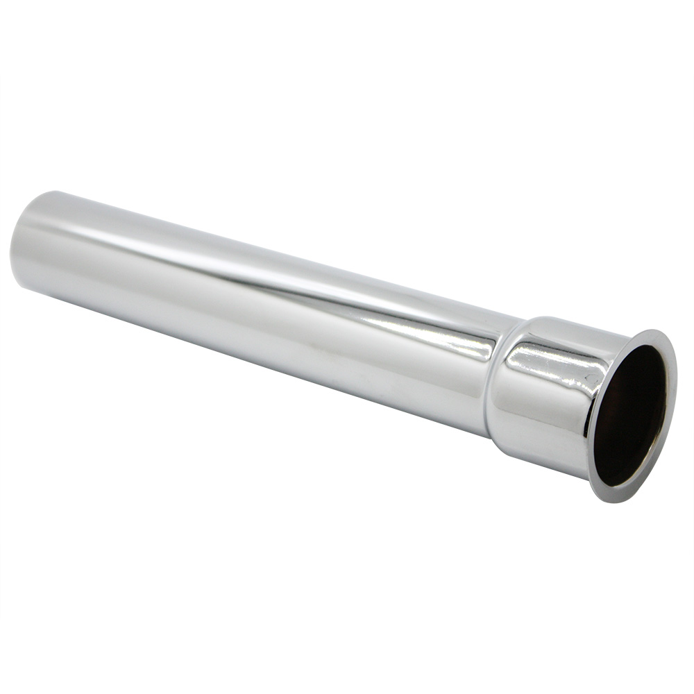641-T 1-1/4" X 6" Chrome Plated Brass Tubular Flanged Sink Tailpiece - 22 Gauge - W02