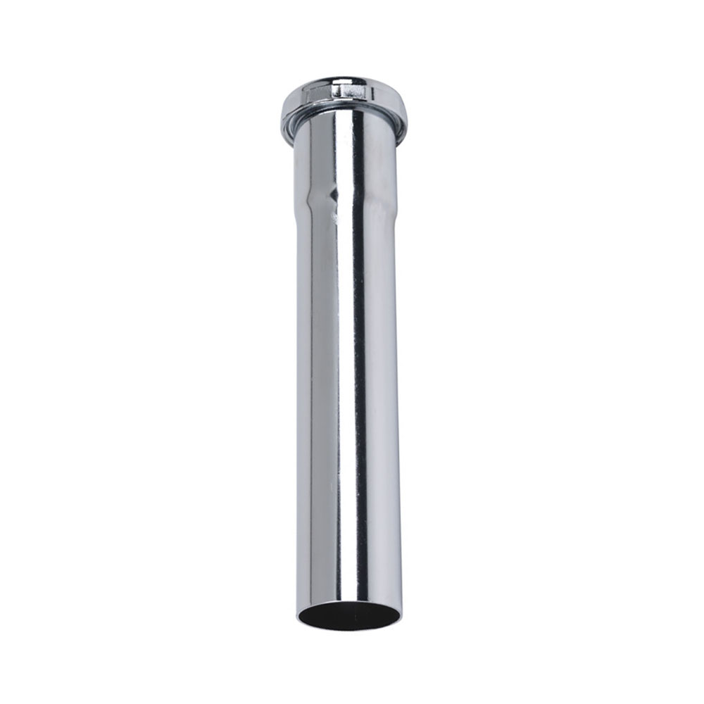 648-T 1-1/4" x 6" Chrome Plated Brass Tubular Extension Tube Slip Joint Connection - Includes Nuts and Washers - 22 Gauge (7711068) - W03