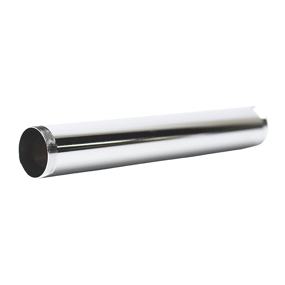 650-T 1-1/4" x 8" Chrome Plated Brass Tubular Extension Tube Threaded Both Ends - 22 Gauge  - W02