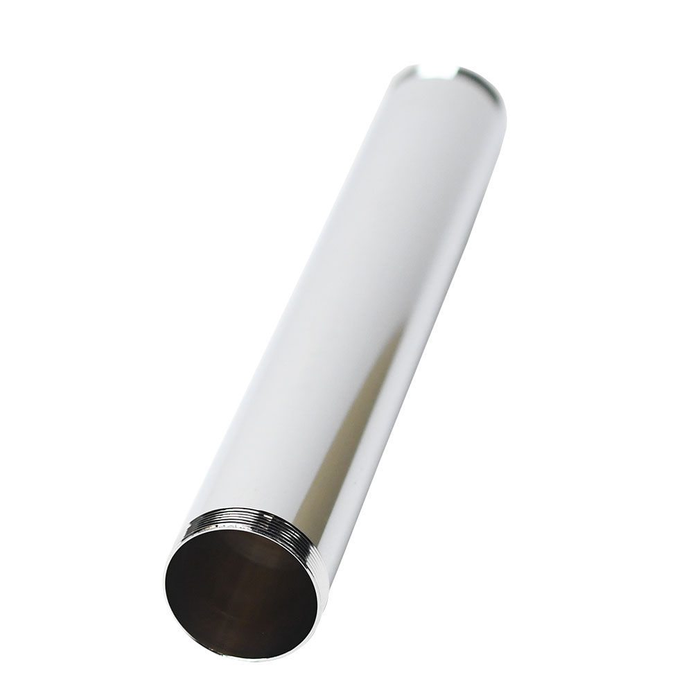 650-T 1-1/4" x 8" Chrome Plated Brass Tubular Extension Tube Threaded Both Ends - 22 Gauge  - W03