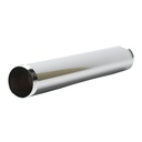 650-T 1-1/4" x 8" Chrome Plated Brass Tubular Extension Tube Threaded Both Ends - 22 Gauge  - W05