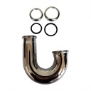 652-T 1-1/2" x 1-1/4" Chrome Plated Brass Tubular J-Bend - 22 Gauge - W03