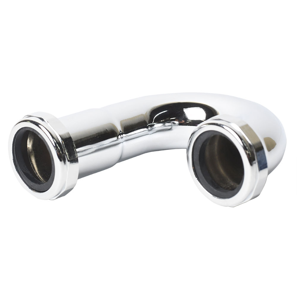 654-T 1-1/4" x 1-1/4" Chrome Plated Brass Tubular J-Bend - 22 Gauge - W02