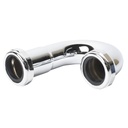 654-T 1-1/4" x 1-1/4" Chrome Plated Brass Tubular J-Bend - 22 Gauge - W02