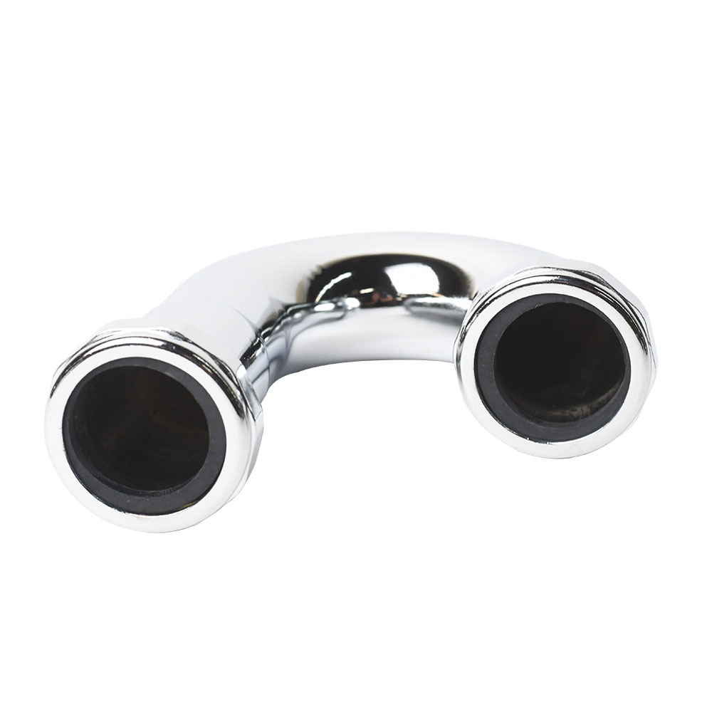 654-T 1-1/4" x 1-1/4" Chrome Plated Brass Tubular J-Bend - 22 Gauge - W04