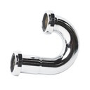 654-T 1-1/4" x 1-1/4" Chrome Plated Brass Tubular J-Bend - 22 Gauge - W05