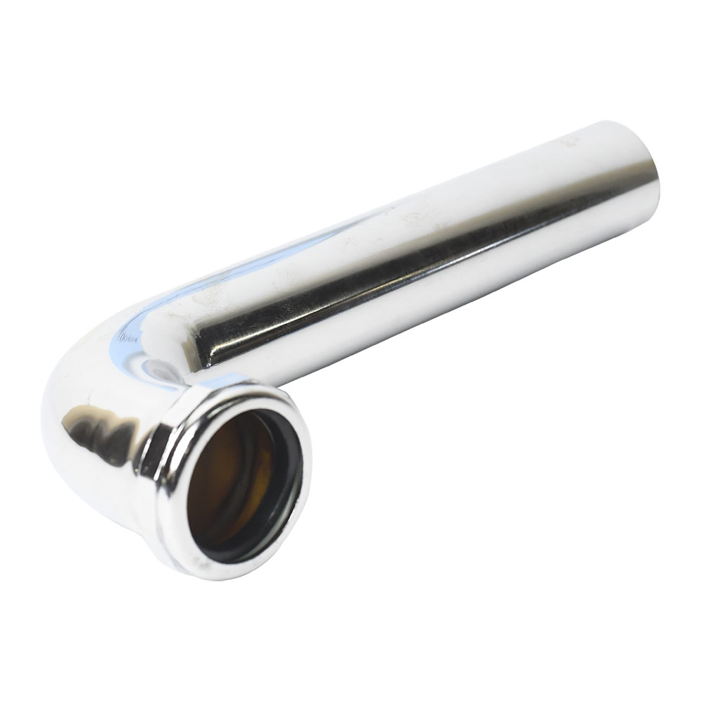 658-T 1-1/2" x 9-1/2" Chrome Plated Brass Tubular Waste Bend with Nut - 22 Gauge (7711046) - W04