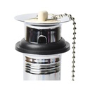 661-T 1-1/4" x 5" Chrome Plated Brass Two Piece Pop-Up Plug - Includes Chain and Stopper - W02