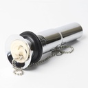 661-T 1-1/4" x 5" Chrome Plated Brass Two Piece Pop-Up Plug - Includes Chain and Stopper - W03