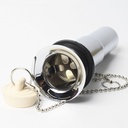 661-T 1-1/4" x 5" Chrome Plated Brass Two Piece Pop-Up Plug - Includes Chain and Stopper - W04