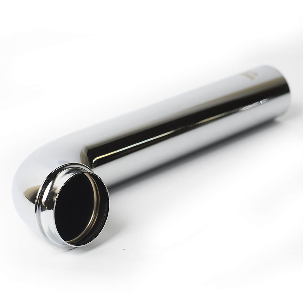 662-T 1-1/4" X 7" Chrome Plated Brass Tubular Wall Bend - 22 Gauge - W02
