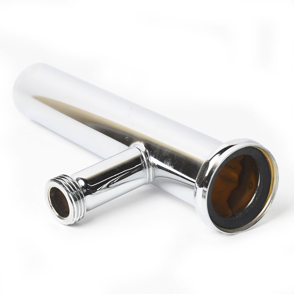 666-T Chrome Plated Brass Tubular Branch Tailpiece with Hose Thread - W02
