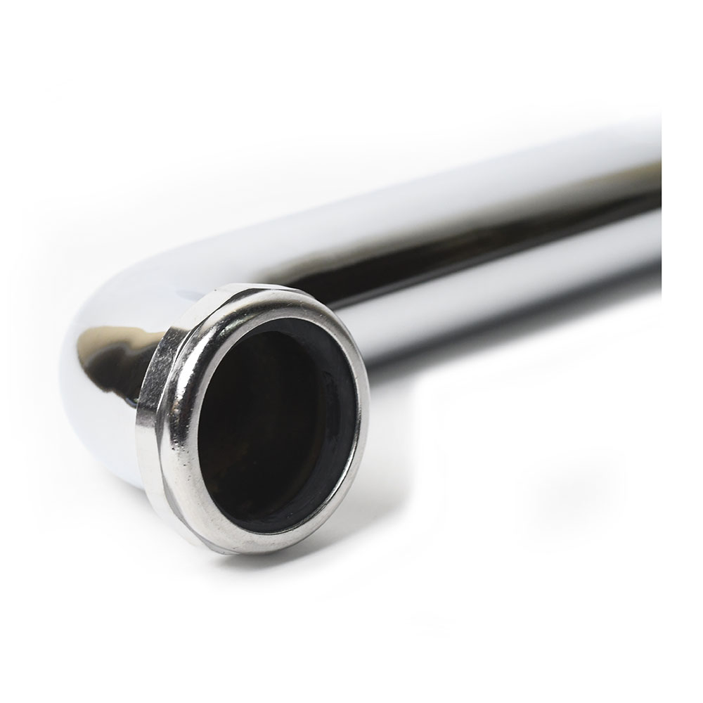 680-T 1-1/2" x 15" Chrome Plated Brass Tubular Waste Bend with Nut - 22 Gauge - W02