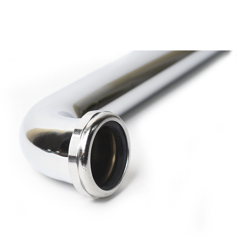 680-T 1-1/2" x 15" Chrome Plated Brass Tubular Waste Bend with Nut - 22 Gauge - W03
