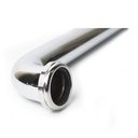 680-T 1-1/2" x 15" Chrome Plated Brass Tubular Waste Bend with Nut - 22 Gauge - W03