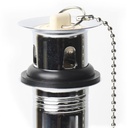 681-T 1-1/4" x 8" Chrome Plated Brass Two Piece Pop-Up Plug - Includes Chain and Stopper - W02