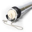 681-T 1-1/4" x 8" Chrome Plated Brass Two Piece Pop-Up Plug - Includes Chain and Stopper - W03