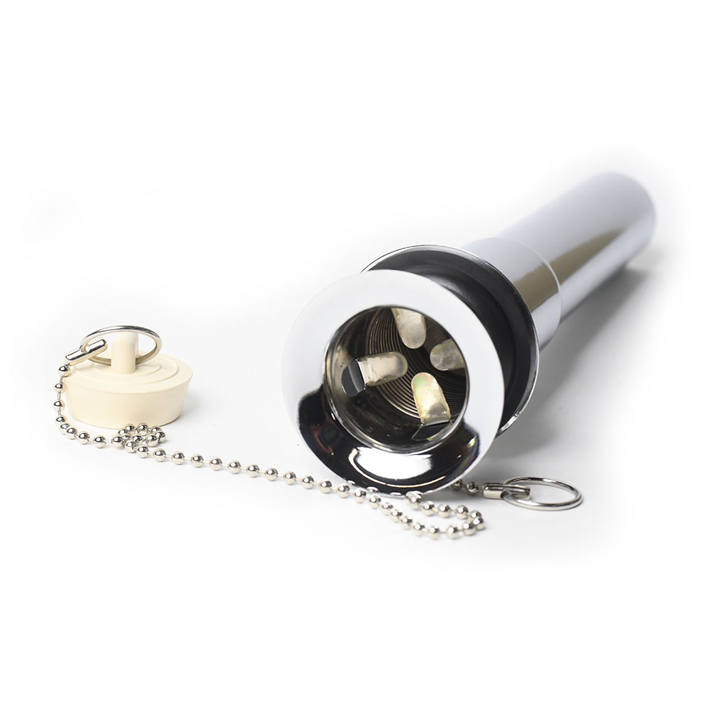 681-T 1-1/4" x 8" Chrome Plated Brass Two Piece Pop-Up Plug - Includes Chain and Stopper - W04