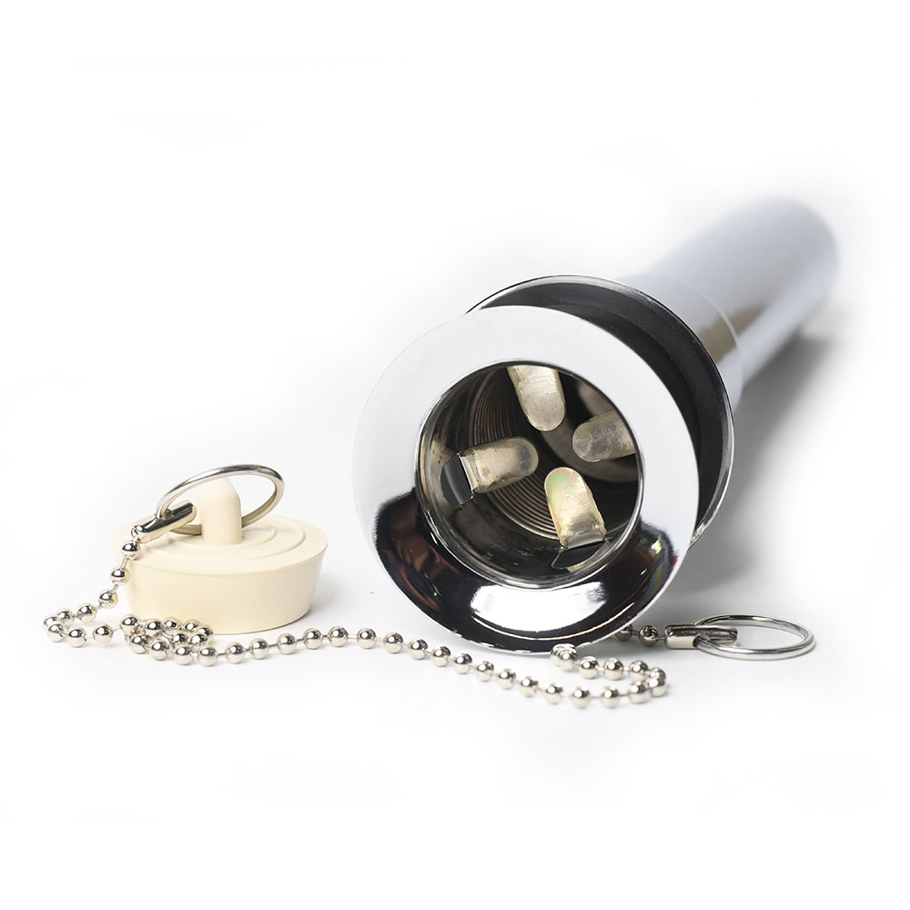 681-T 1-1/4" x 8" Chrome Plated Brass Two Piece Pop-Up Plug - Includes Chain and Stopper - W05