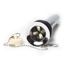 681-T 1-1/4" x 8" Chrome Plated Brass Two Piece Pop-Up Plug - Includes Chain and Stopper - W05