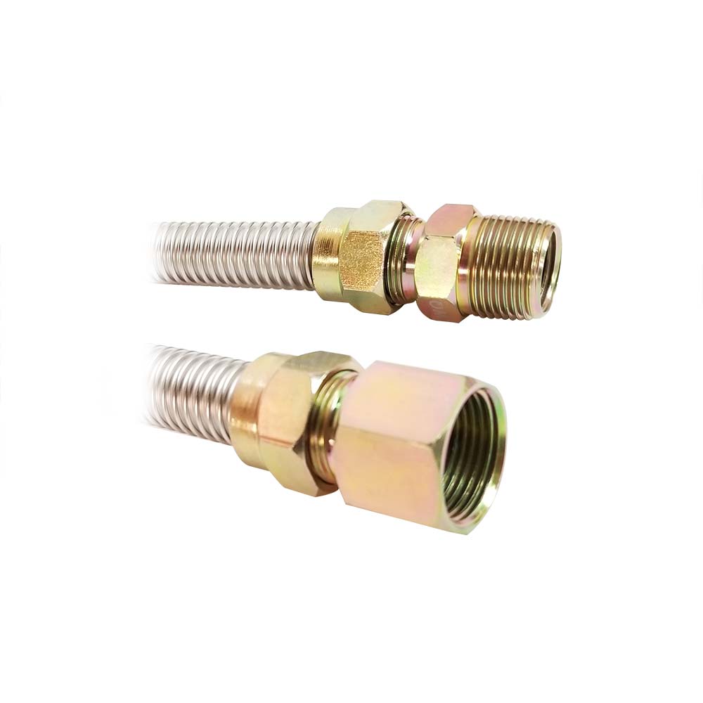 693-T,  5/8" OD  X 1/2" ID - 3/4" MIP x 3/4" FIP , 18 in Length Stainless Steel  GAS FLEX  - W02