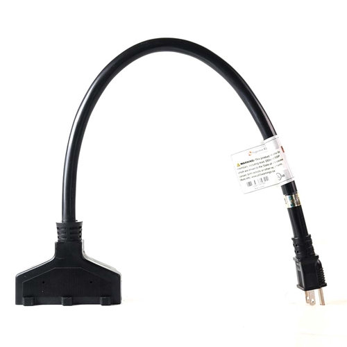 Pigtail-1 Male U to 3  Female U Block (NEMA 5-15P to NEMA5-15R)  - W02