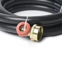 742-T 6ft Rubber Washing Machine Hose - Black - W02