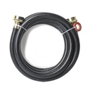 742-T 6ft Rubber Washing Machine Hose - Black - W03