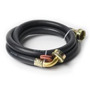 746-T 6ft Rubber Washing Machine Hose with Elbow Connector - Black - W02