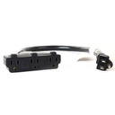Pigtail-1 Male U to 3  Female U Block (NEMA 5-15P to NEMA5-15R)  - W03