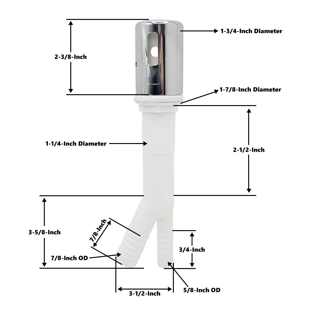 897-T Kitchen Dishwasher White Air Gap with Chrome Cap - W02
