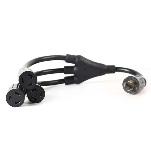 Pigtail-1 Twist Male to 3 W Female twist (NEMA L5-20P to NEMA L5-20R)  - W02
