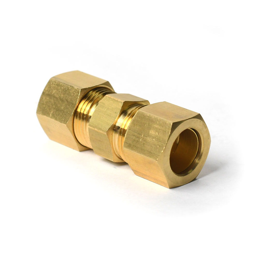 1066-T 62R 5/8"Comp x 1/2" Comp Lead-Free Brass Reducer Coupling - W04