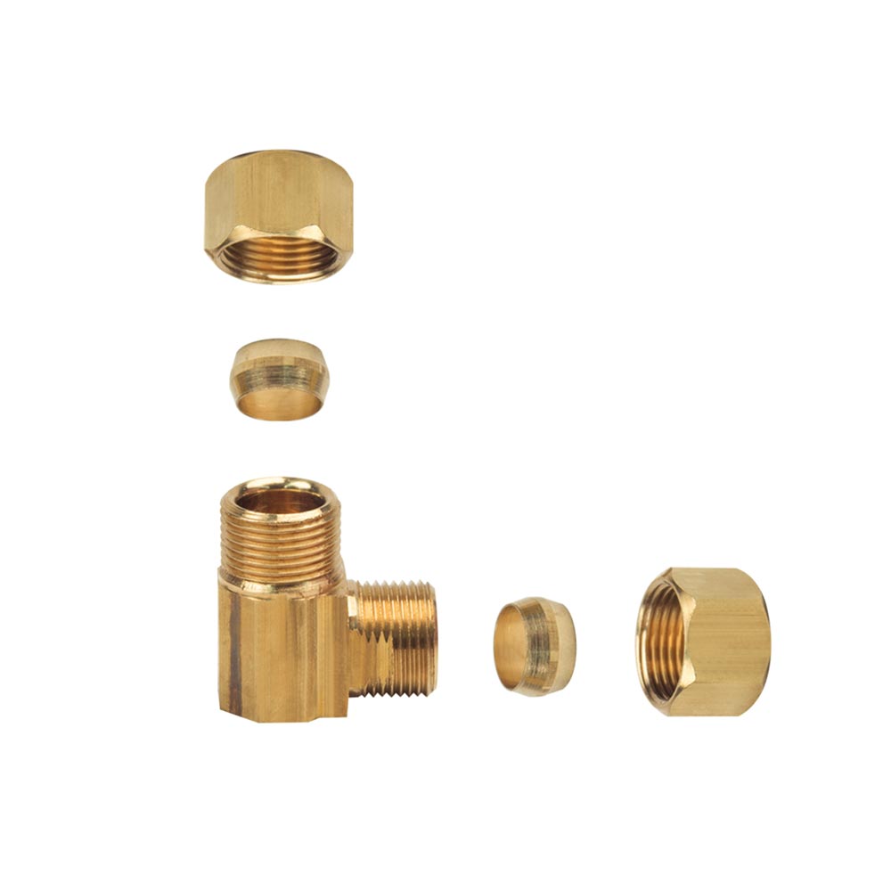 1071-T 65-C 3/8" Comp Lead-Free Brass 90 Elbow - W03