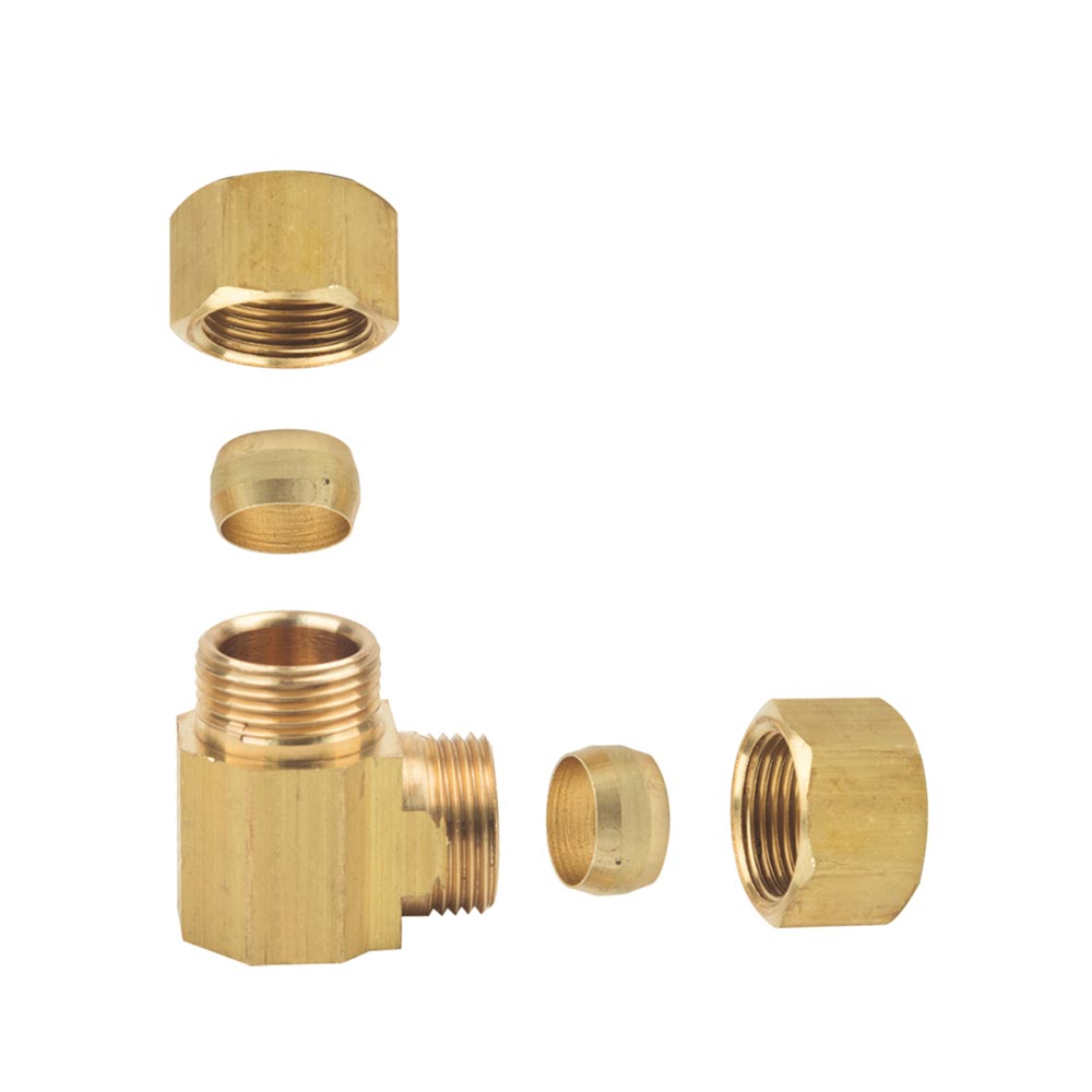1072-T 65-C 1/2" Comp Lead-Free Brass 90 Elbow - W02