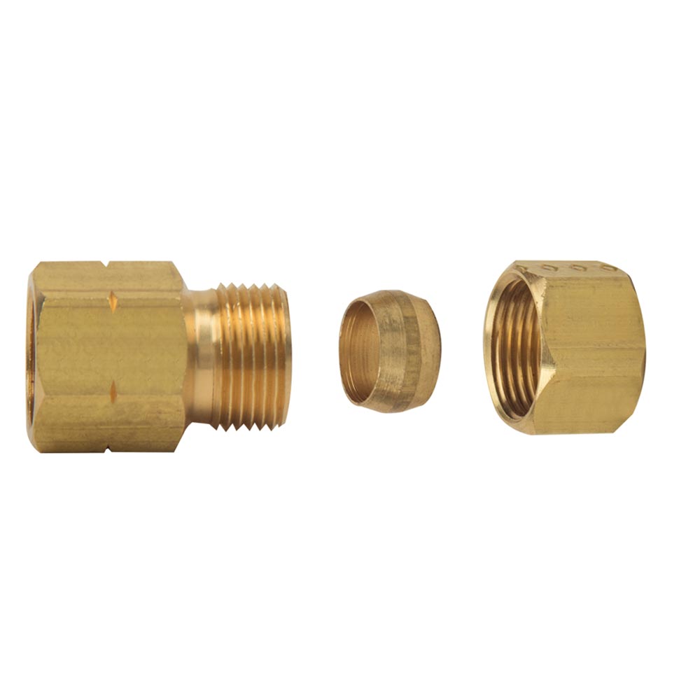 1076-T 66-C 3/8" Comp x 1/4" FIP Lead-Free Brass  Adapter - W03