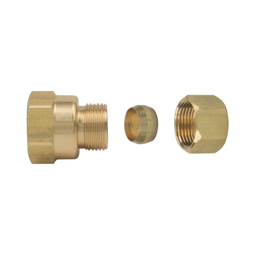 1080-T 66-C 3/8" Comp x 3/8" FIP Lead-Free Brass Adapter - W03