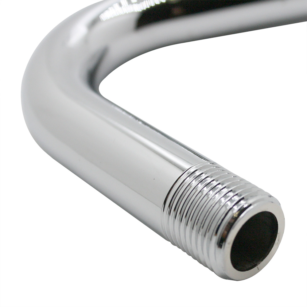 1214-T 10" S-Shape Shower Arm with Flange - Chrome - W03